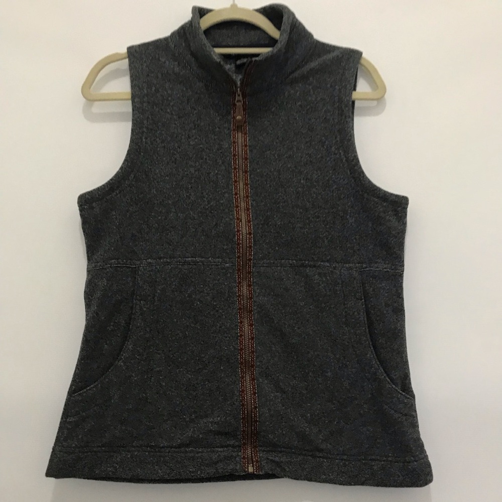 Sherpa Gray Sleeveless Fleece Vest - Zip Front Size M